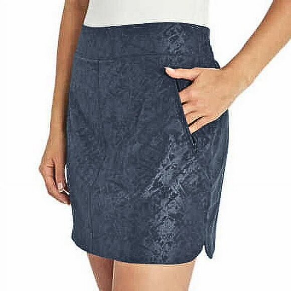 Orvis‎ Women's Pull-On Active Navy Animal Print Embossed Skort - Size Medium - Picture 2 of 8